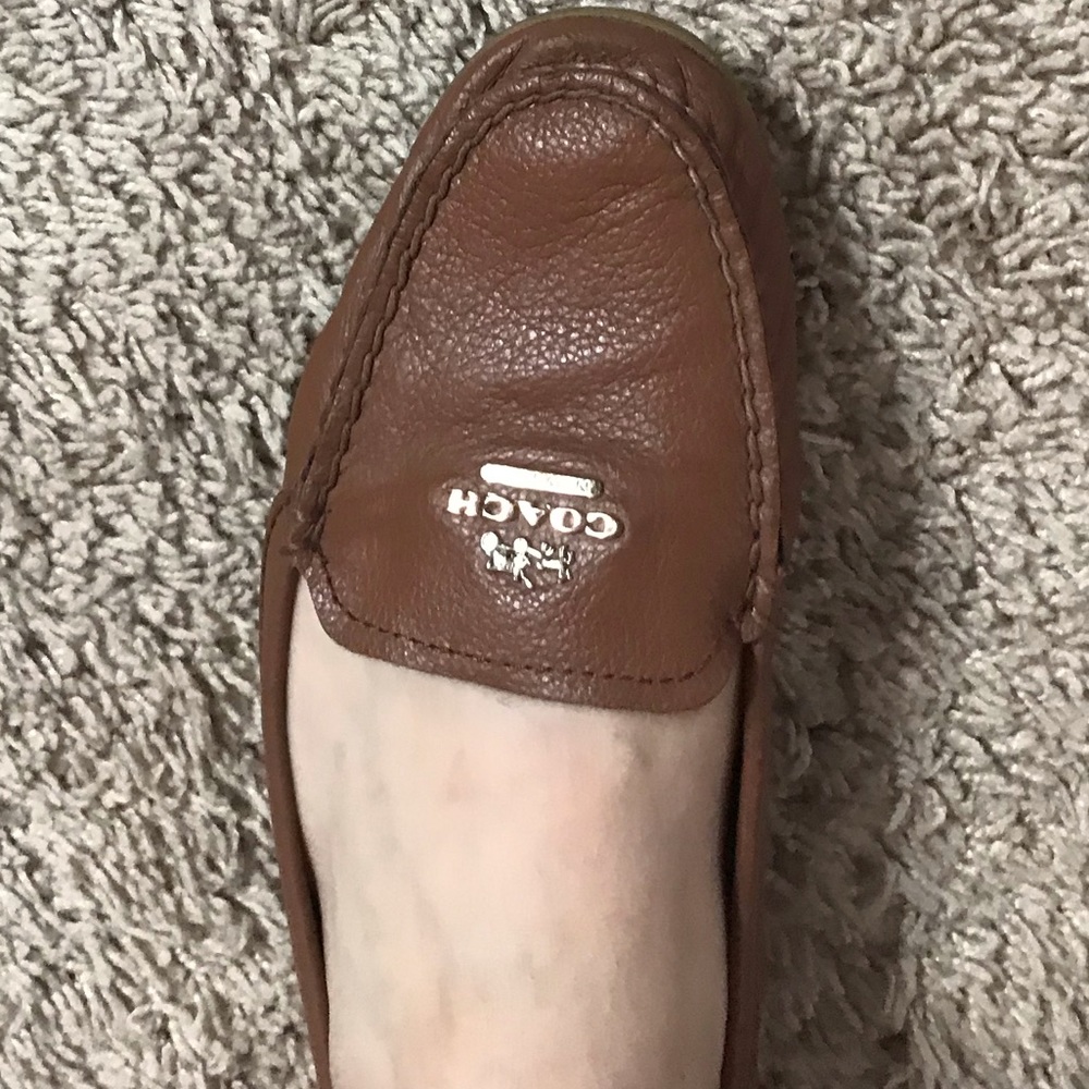 Coach Leather Camel slip on
